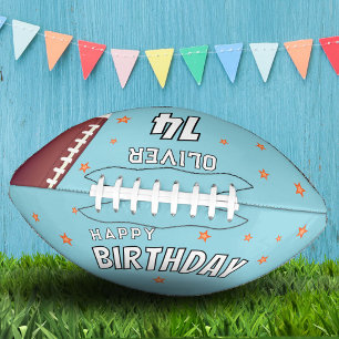 Balón De Fútbol Americano Modernas estrellas de cumpleaños felices nombre ed