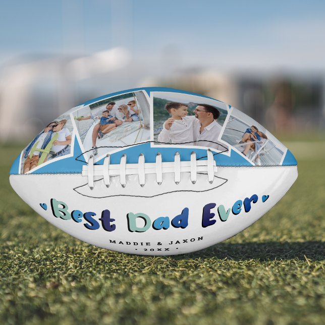 Balón De Fútbol Americano Moderno 4 Foto 'Mejor Papá Nunca' Keepsake (Subido por el creador)