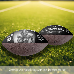 Balón De Fútbol Americano Moderno nombre personalizado negro texto número de
