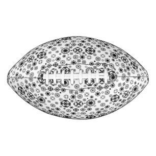 Balón De Fútbol Americano Mono patrón decorativo arabesco blanco negro lindo