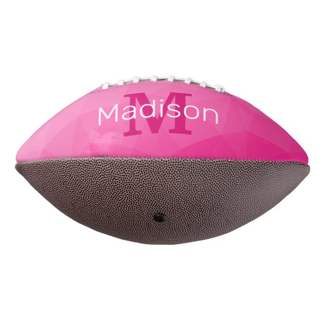 Balón De Fútbol Americano Monograma del patrón de malla geométrica de gradie (Girado 270)