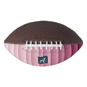 Balón De Fútbol Americano Monograma personalizado gradiente rosa vertical