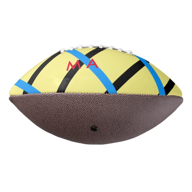 Balón De Fútbol Americano Monograma simple añada su letra de nombre man mini (Girado 270)