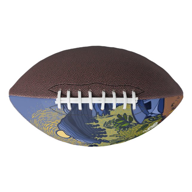 Balón De Fútbol Americano Montañas y Sol (Anverso)