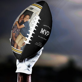 Balón De Fútbol Americano MVP Dad | Día del Padre Negro y Oro