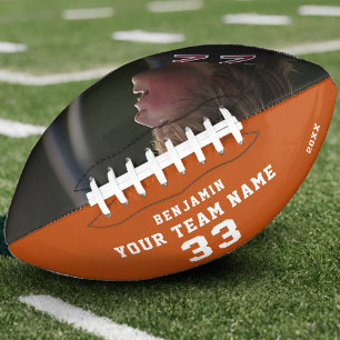 Balón De Fútbol Americano Naranja de fútbol personalizado Nombre Número de e