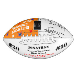 Balón De Fútbol Americano Naranja de nombres de TeamChampions