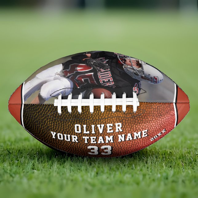 Balón De Fútbol Americano Naranja Leather Print Player Name Number Foto del  (Subido por el creador)