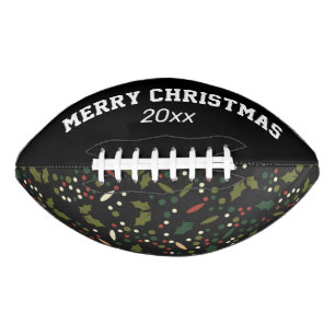 Balón De Fútbol Americano Navidades del personalizable Holly Pattern Footbal