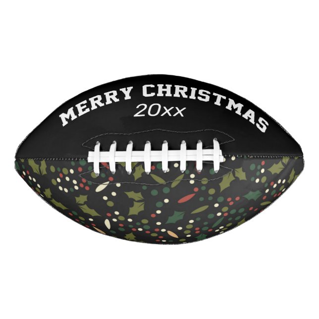 Balón De Fútbol Americano Navidades del personalizable Holly Pattern Footbal (Anverso)