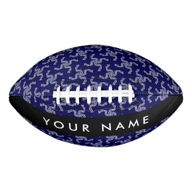 Balón De Fútbol Americano Navidades Garland, Blue, Su nombre, Personalizar (Anverso)