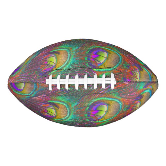 Balón De Fútbol Americano Navidades Tinsel Peacock Feathers (Anverso)