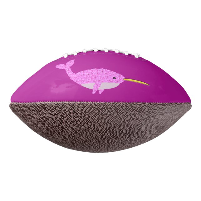 Balón De Fútbol Americano Niña Rosa bonito Narwhal (Girado 270)
