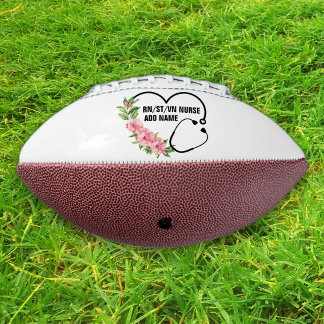 Balón De Fútbol Americano Nombre de la enfermera veterana de registro de est