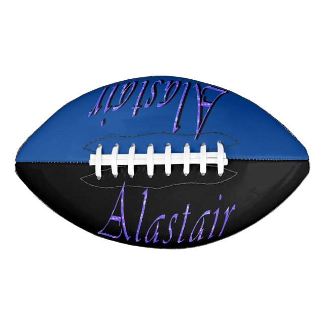 Balón De Fútbol Americano Nombre del alastair azul, fútbol (Anverso)