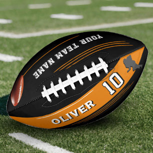 Balón De Fútbol Americano Nombre del equipo del jugador moderno Número Silue