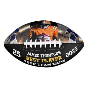 Balón De Fútbol Americano Nombre del equipo fotográfico personalizado