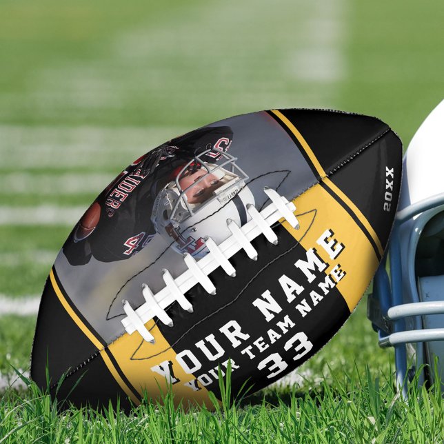 Balón De Fútbol Americano Nombre del jugador amarillo negro Número de foto d (Subido por el creador)