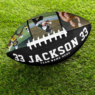 Balón De Fútbol Americano Nombre personalizado Guay Modern 3 Photo Team Jers