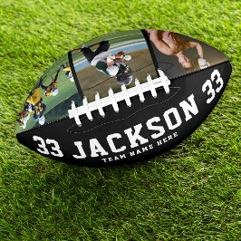 Balón De Fútbol Americano Nombre personalizado Guay Modern 3 Photo Team Jers