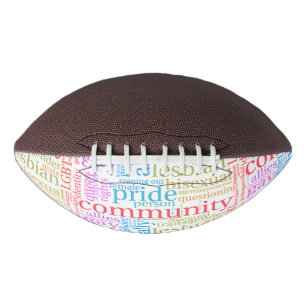 Balón De Fútbol Americano Nube de palabras de la comunidad LGBTQ+ de Slipper