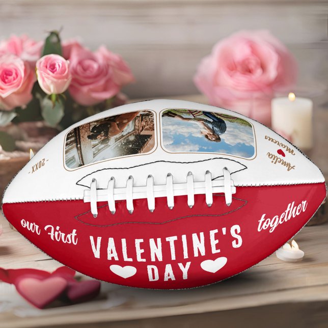 Balón De Fútbol Americano Nuestro primer El día de San Valentín juntos 2 fot (Subido por el creador)