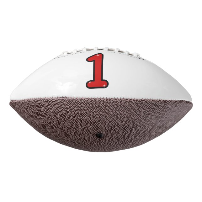 Balón De Fútbol Americano Número 1, uno, 1 año, número 1, número uno (Girado 270)