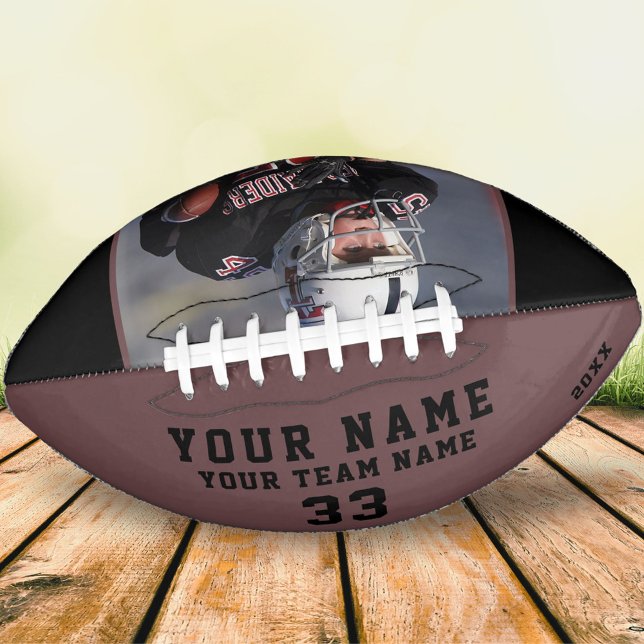 Balón De Fútbol Americano Número de nombre del jugador Foto del equipo (Subido por el creador)