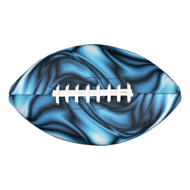 Balón De Fútbol Americano Ola de seda azul (Anverso)