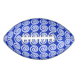 Balón De Fútbol Americano Olas Patrón Llave Meandro Griego Azul