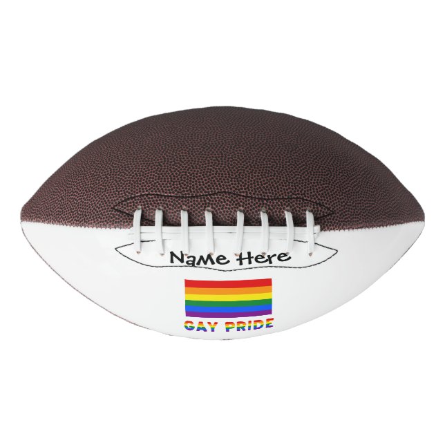 Balón De Fútbol Americano Orgullo gay y bandera arcoiris personalizada (Anverso)