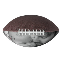 Balón De Fútbol Americano Padre negro establece el año con foto del corazón 