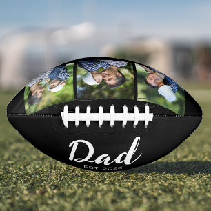 Balón De Fútbol Americano Papá Estableció Escritura Moderna Negra 3 Foto