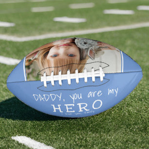 Balón De Fútbol Americano Papá lindo, eres mi foto del Día del Padre héroe