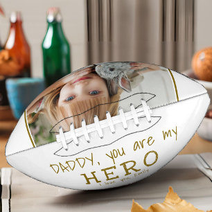 Balón De Fútbol Americano Papá lindo, eres mi foto del Día del Padre héroe