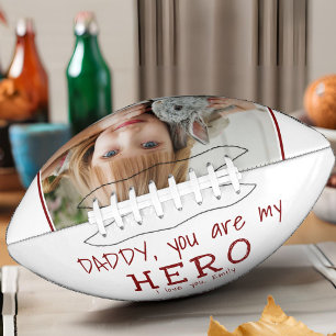 Balón De Fútbol Americano Papá lindo, eres mi foto del Día del Padre héroe