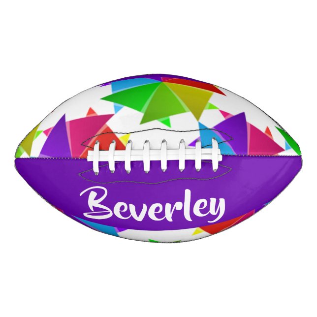 Balón De Fútbol Americano Papel colorido doblado sobre blanco (Anverso)