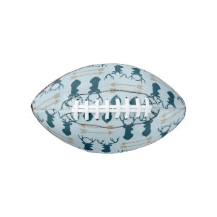 Balón De Fútbol Americano Pareja de renos azules cabeza de animal cuernos fl
