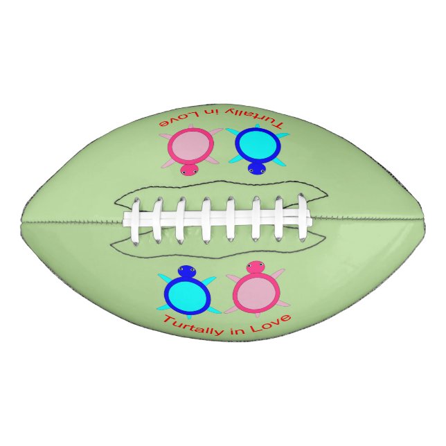 Balón De Fútbol Americano Pareja De Tortuga Cuta (Anverso)