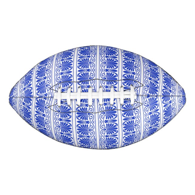 Balón De Fútbol Americano Patrón árabe del Mediterráneo griego Azul (Anverso)