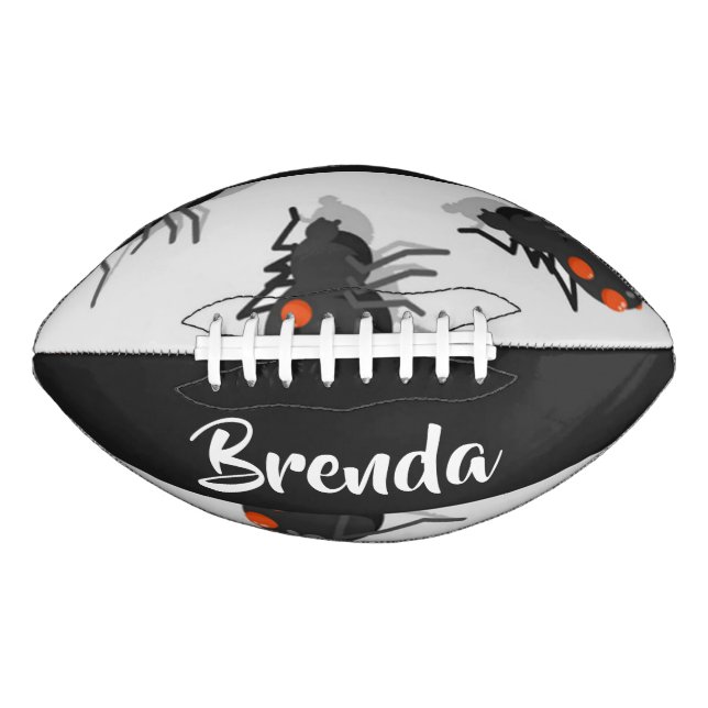 Balón De Fútbol Americano Patrón de araña de viuda negra (Anverso)