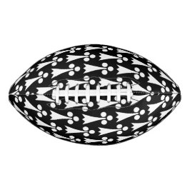Balón De Fútbol Americano Patrón de armiño, Patrón medieval, Blanco sobre ne