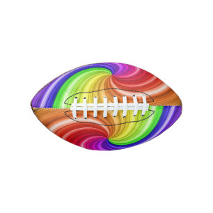 Balón De Fútbol Americano Patrón de arte de barniz arco iris de color espir