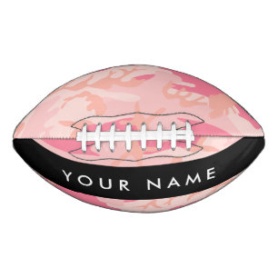 Balón De Fútbol Americano Patrón de camuflaje rosado, nombre, personalizació