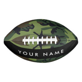 Balón De Fútbol Americano Patrón de camuflaje verde, nombre, personalización