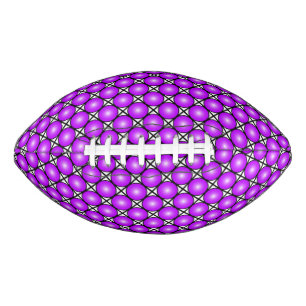 Balón De Fútbol Americano Patrón de celosía blanco negro con puntos rosados 