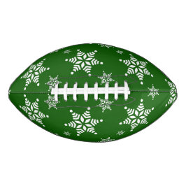 Balón De Fútbol Americano Patrón de copo de nieve, copos de nieve blancos, n