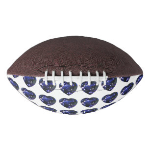 Balón De Fútbol Americano Patrón de corazón azul