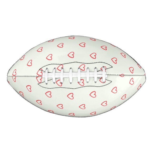 Balón De Fútbol Americano Patrón de corazón rojo, lindo, amor (Anverso)