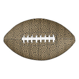 Balón De Fútbol Americano Patrón de Cuadrados de Llave Meandro Griego Marrón